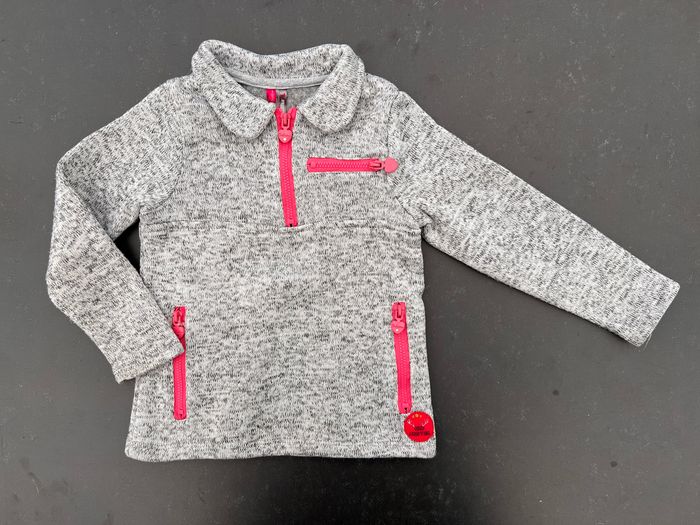 Sweat polaire gris et rose