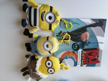 livre et peluche porte-clés les minions