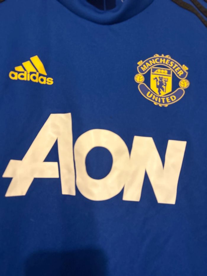 Authentique maillot de training Manchester United taille 14 ans Adidas - photo numéro 5