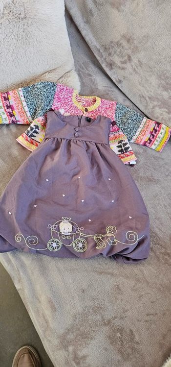 Robe et gilet Catimini assortie 6 mois