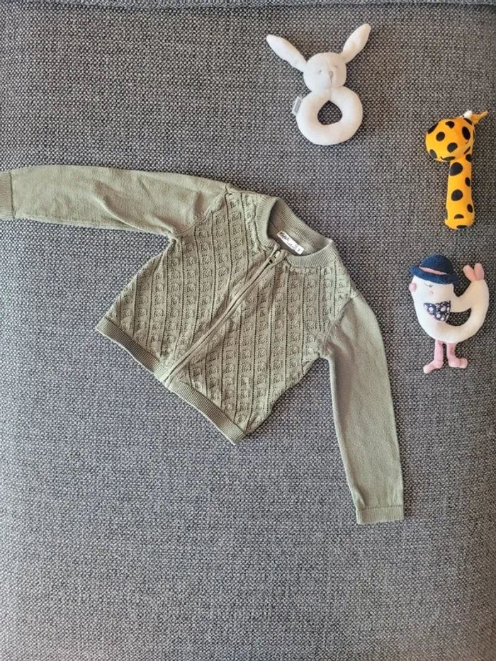 Gilet zippé en mailles fille 3 ans - photo numéro 2