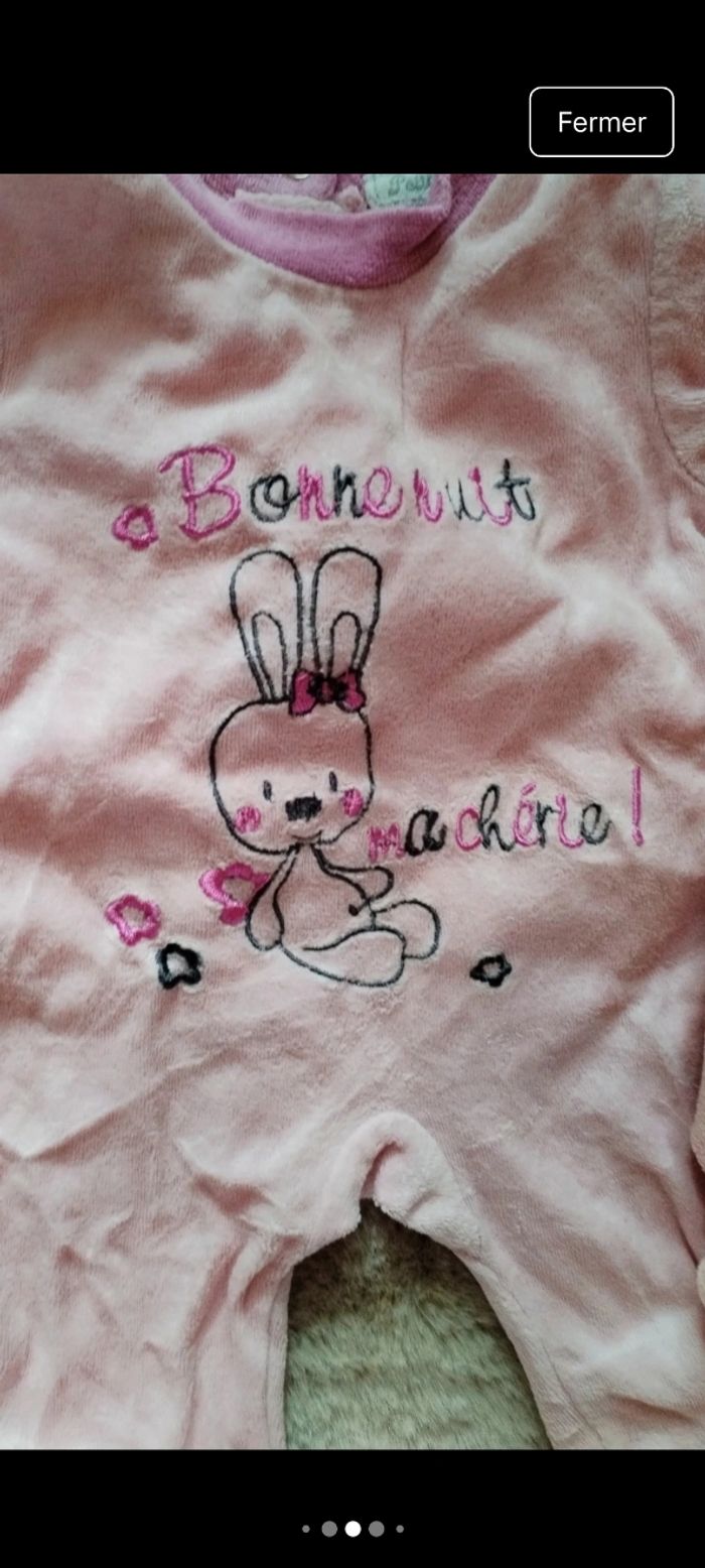 Lot 5 pyjamas chaud fille 0 mois / naissance – très bon état - photo numéro 6
