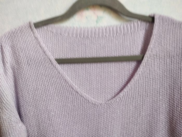 Pull fin mauve taille L - photo numéro 3