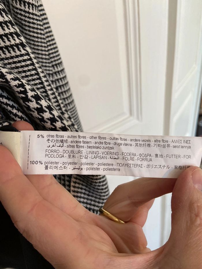 Robe courte Zara à carreaux noirs et blancs taille M - photo numéro 5