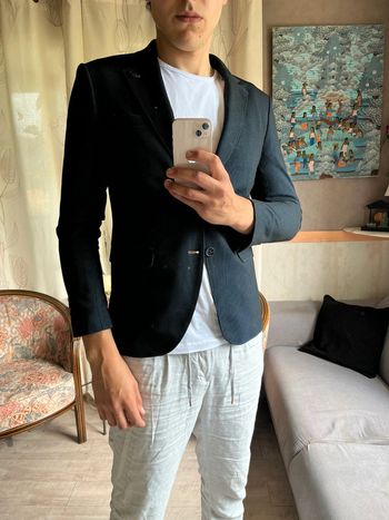 Veste blazer bleu marine, qualité, old money chic tendance élégance, Italie