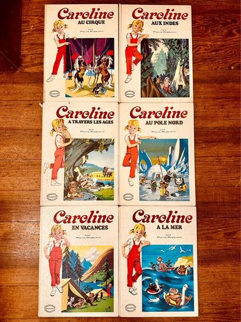 Lot de 6 livres blancs bd vintage anciennes albums Hachette Caroline collector