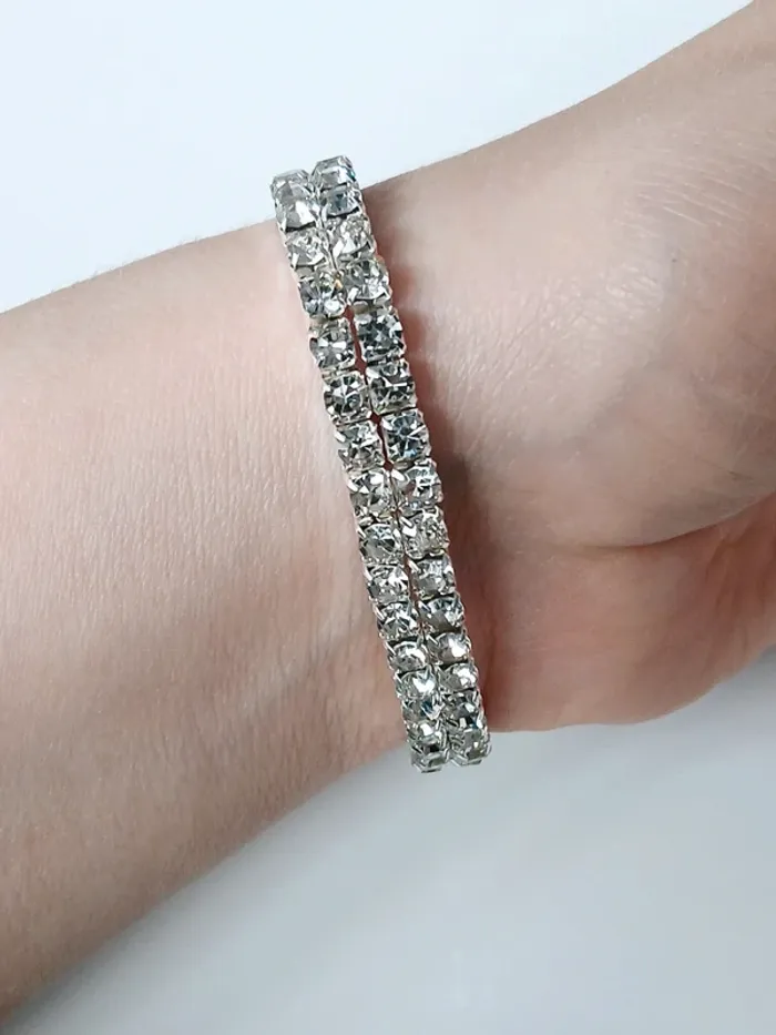 Bracelet double rang brillant – strass étincelants - photo numéro 2