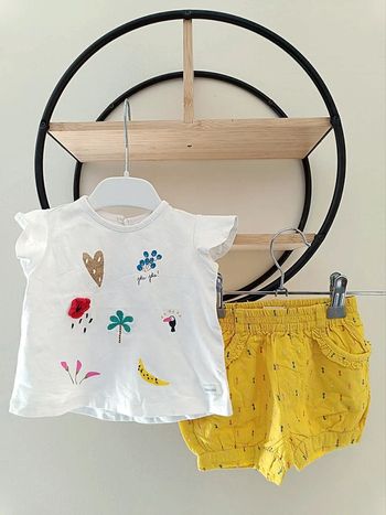 6 mois ensemble été catimini teeshirt et short