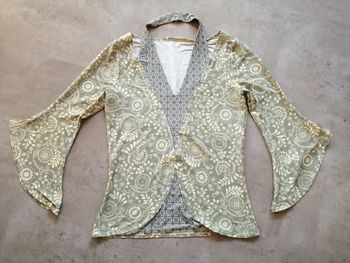 Top manches longues kaki et jaune Taille unique