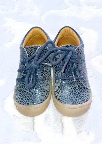 Chaussures style léopard bleu marine à lacets fille taille 22 Vertbaudet