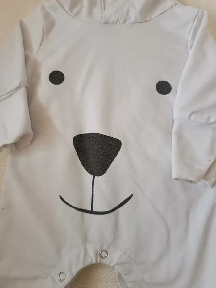 🎀 grenouillère blanche motif ours taille 3 mois 🎀 - photo numéro 2