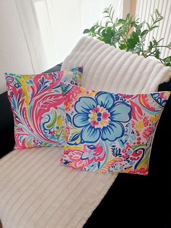 Housses coussin 45x45 (x2) bohème coloré – canapé salon