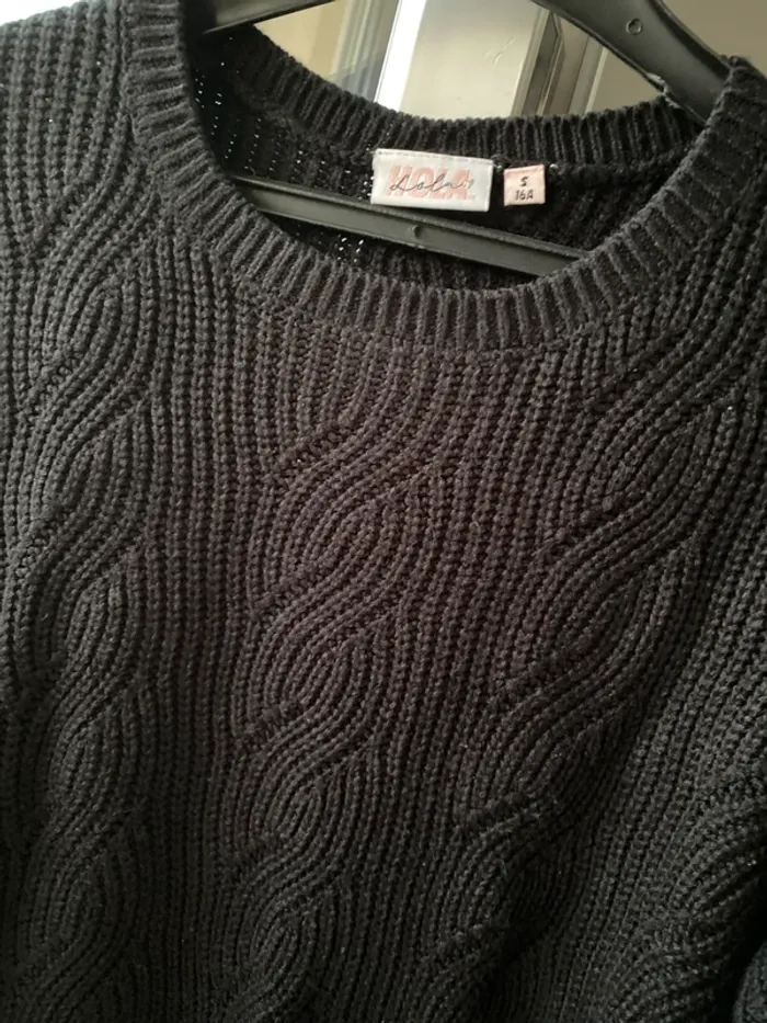 Pull femme noir maille Holà Lola 36 - photo numéro 3