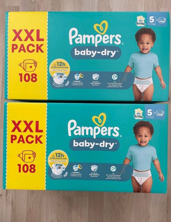 2 cartons xxl pampers taille 5
