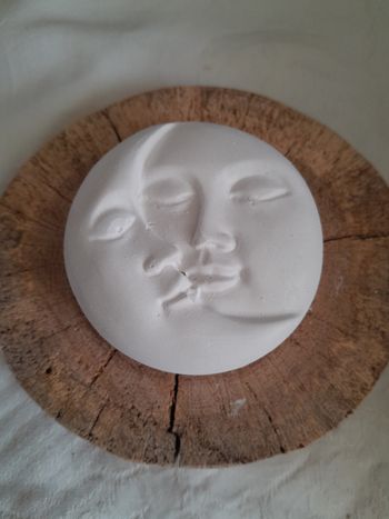 Soleil lune en plâtre à peindre