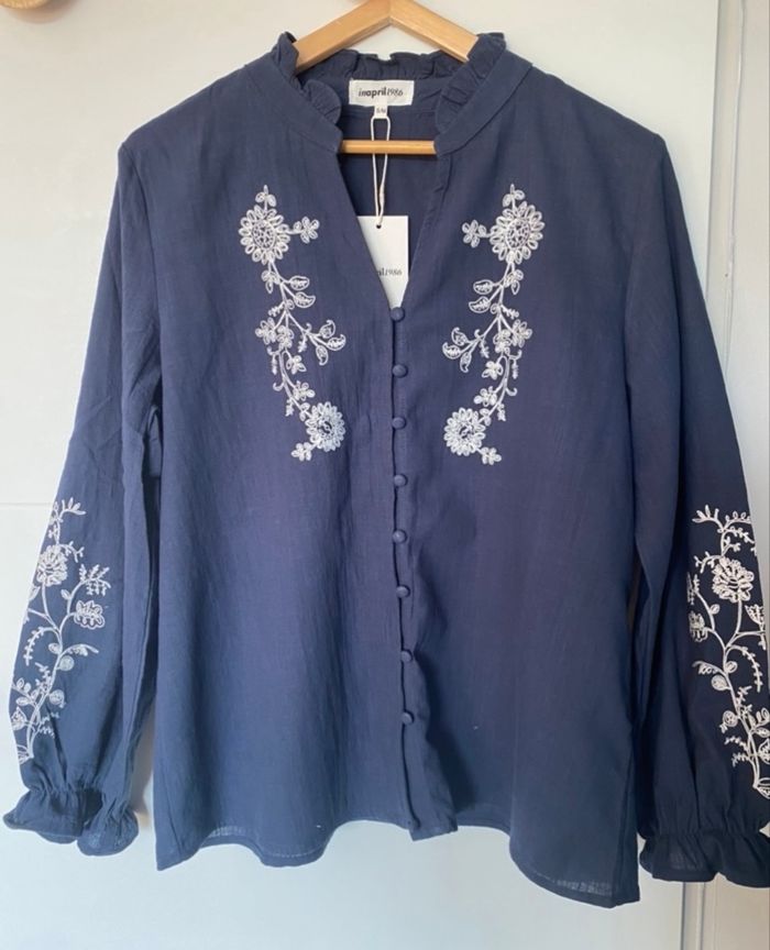 Blouse 100% coton - In April 1996 - Taille S/M - photo numéro 4