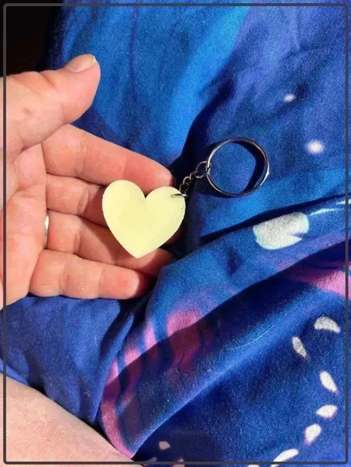 Porte clef cœur blanc - photo numéro 2
