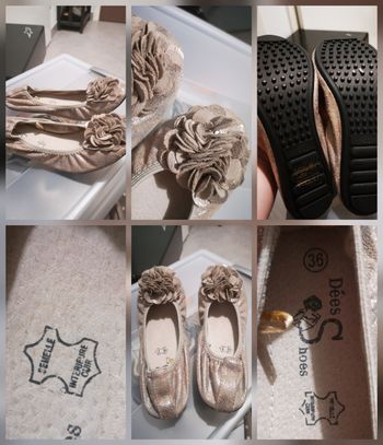 Ballerines dorées – Pointure 36 – Neuves, jamais utilisées