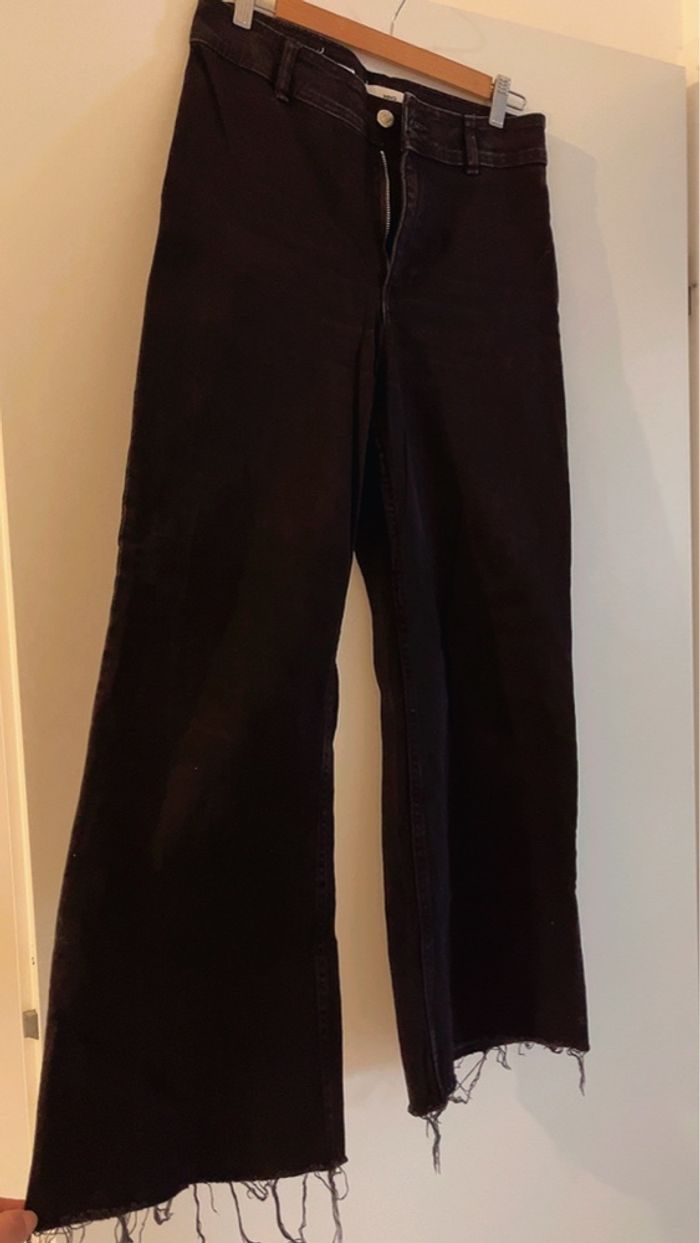 Pantalon  Mango en jean noir - photo numéro 2