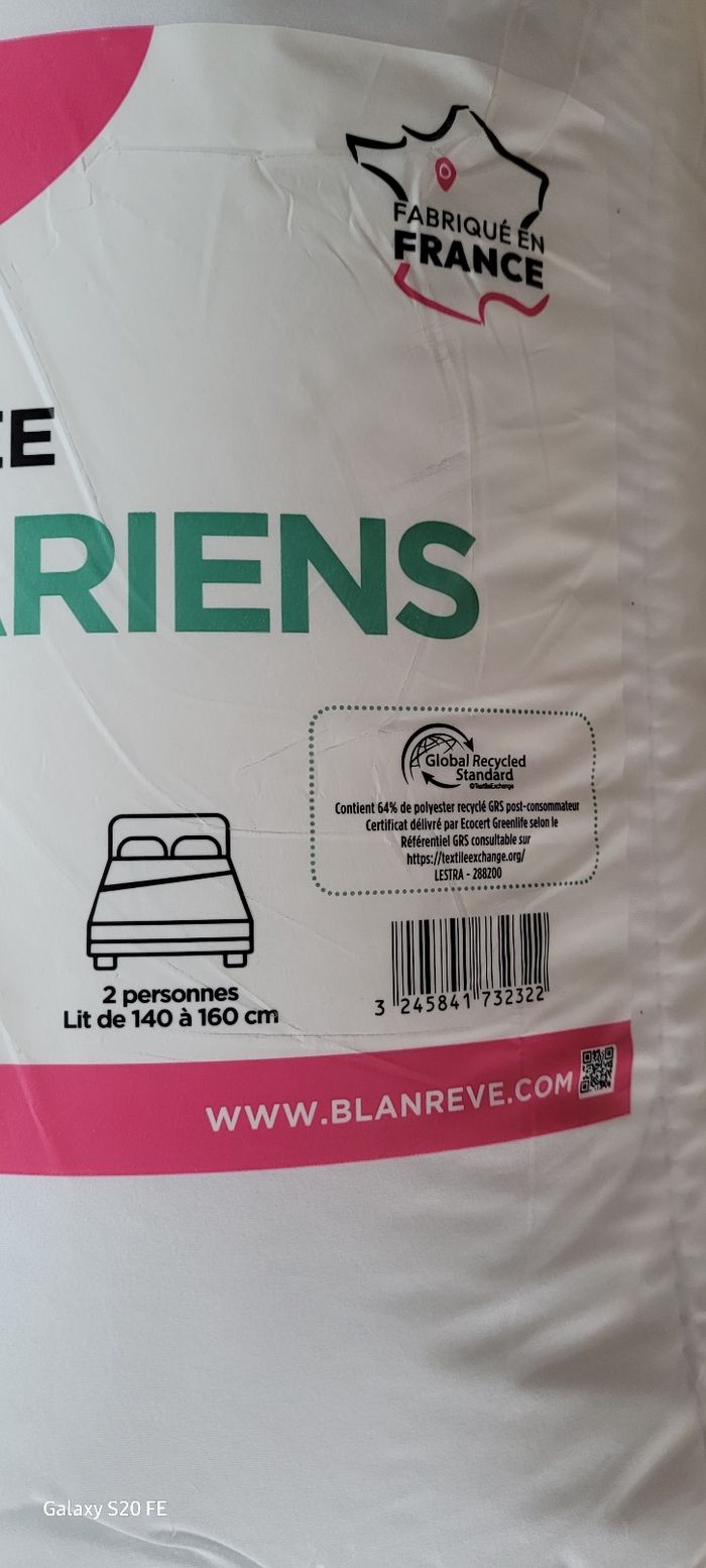 couette Blanrêve neuve 2 personnes 240 x 220 cm - photo numéro 2