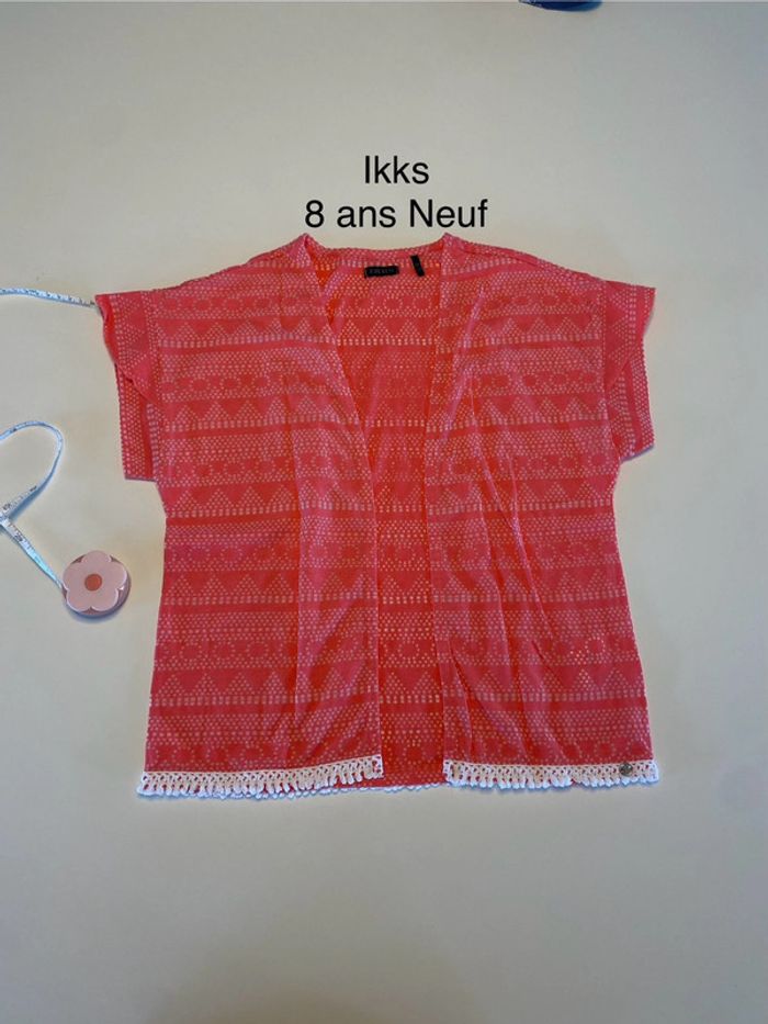 Gilet manches courtes corail Ikks neuf 8 ans