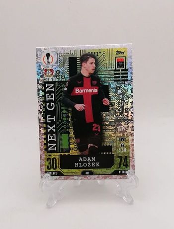 Carte Match Attax 2023-24 NEXT GEN Adam Hlozek n°402 Bayer 04 Leverkusen.