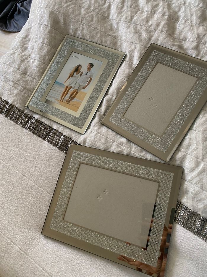 Lot de 3 cadres photo pailletés