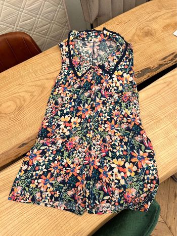 Combi short taille M L 38 40 col Claudine à fleurs 60’s camaieu