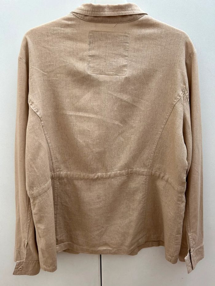 Veste en lin et coton style Safari - été beige marron taille 46/48 - photo numéro 6