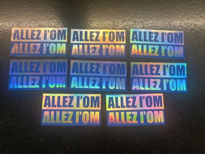 🔵 Lot de 8 Stickers Allez l'OM Ultra résistants Coquille d’œuf
