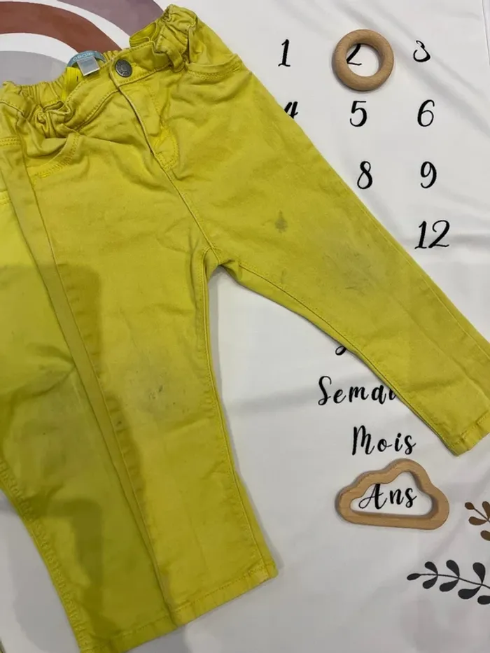 Lot 2 pantalons bébé fille Obaïbi - photo numéro 3