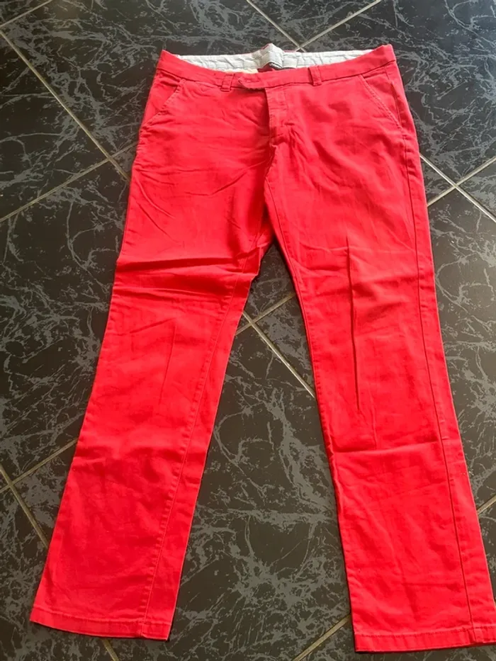 Pantalon chino slim rouge 46 - photo numéro 5
