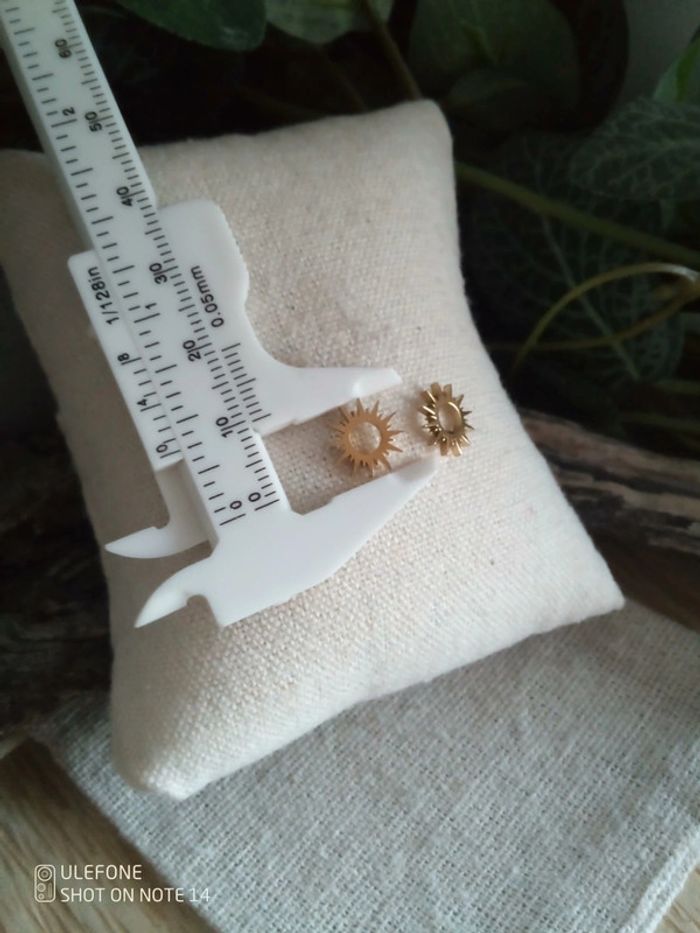 Boucles d'oreilles bohèmes soleil d'acier - photo numéro 2