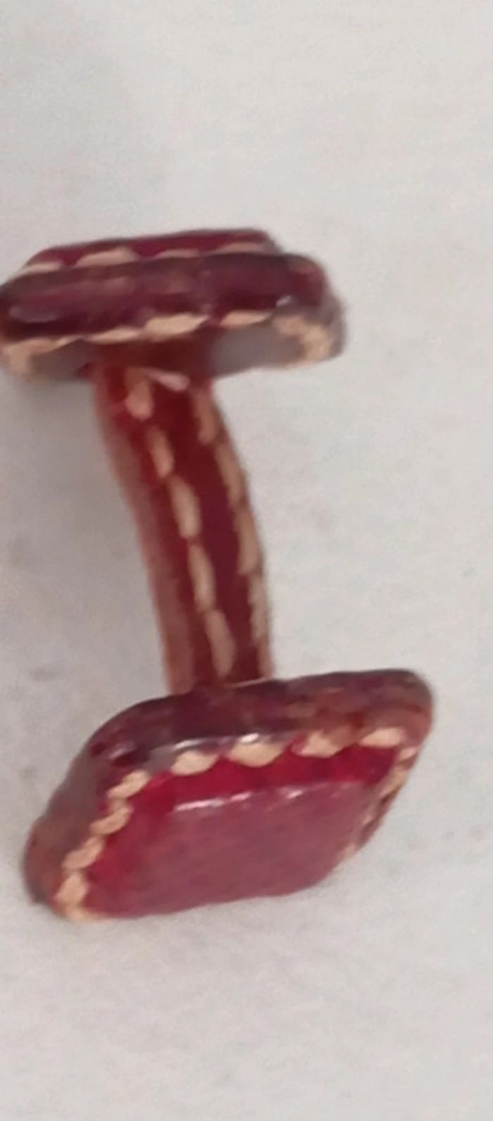 Boutons de manchette vintage en cuir - photo numéro 5