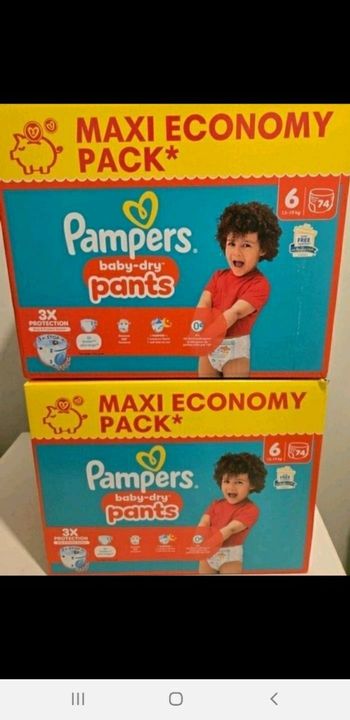 Lot 2 cartons pampers pants taille 6