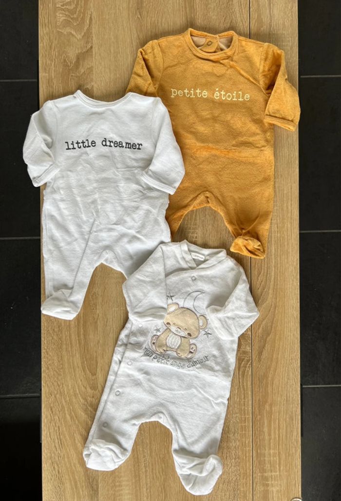 Lot 3 pyjamas dors-bien Kiabi Gemo 1 mois
