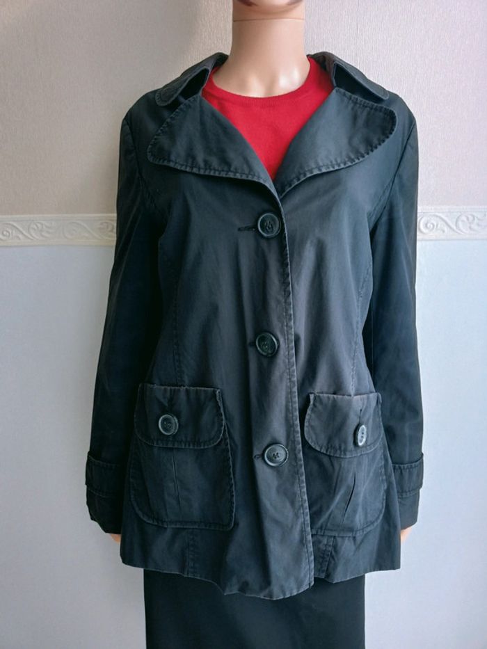 Trench court noir délavé T42 cintré V*128 - photo numéro 3