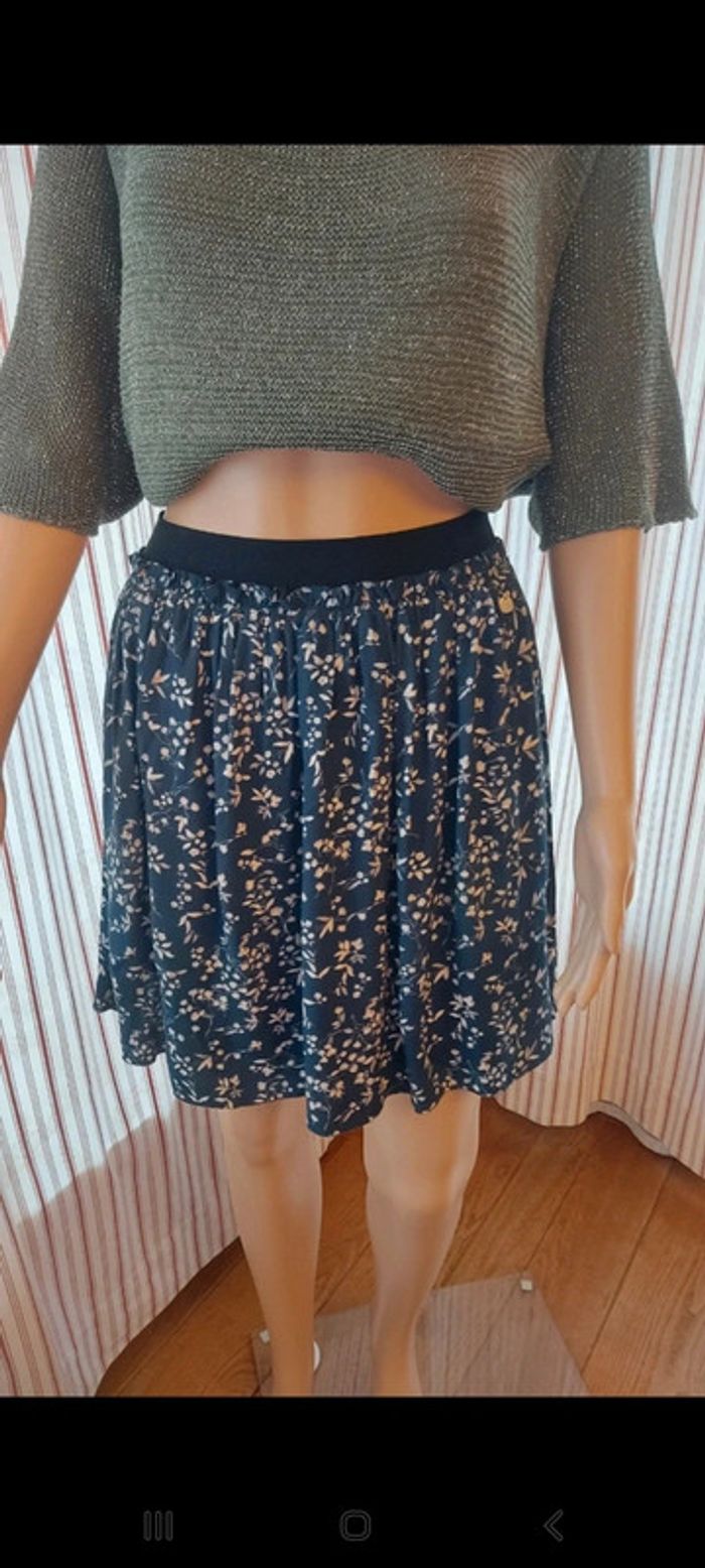 Jupe bleu fleurie Pepe Jeans t XS