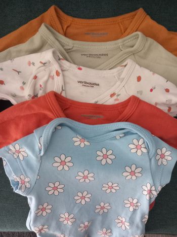 Lot de 5 bodies 1 mois