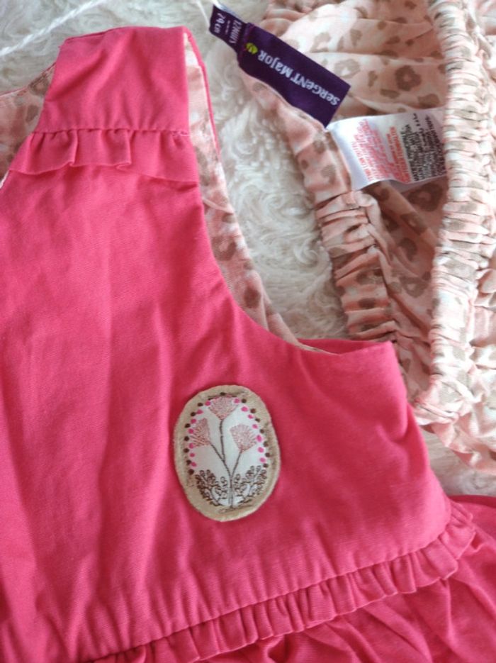 Ensemble (robe + boomer culotte) Fille 12 mois animaux savane éléphant Sergent major - photo numéro 9