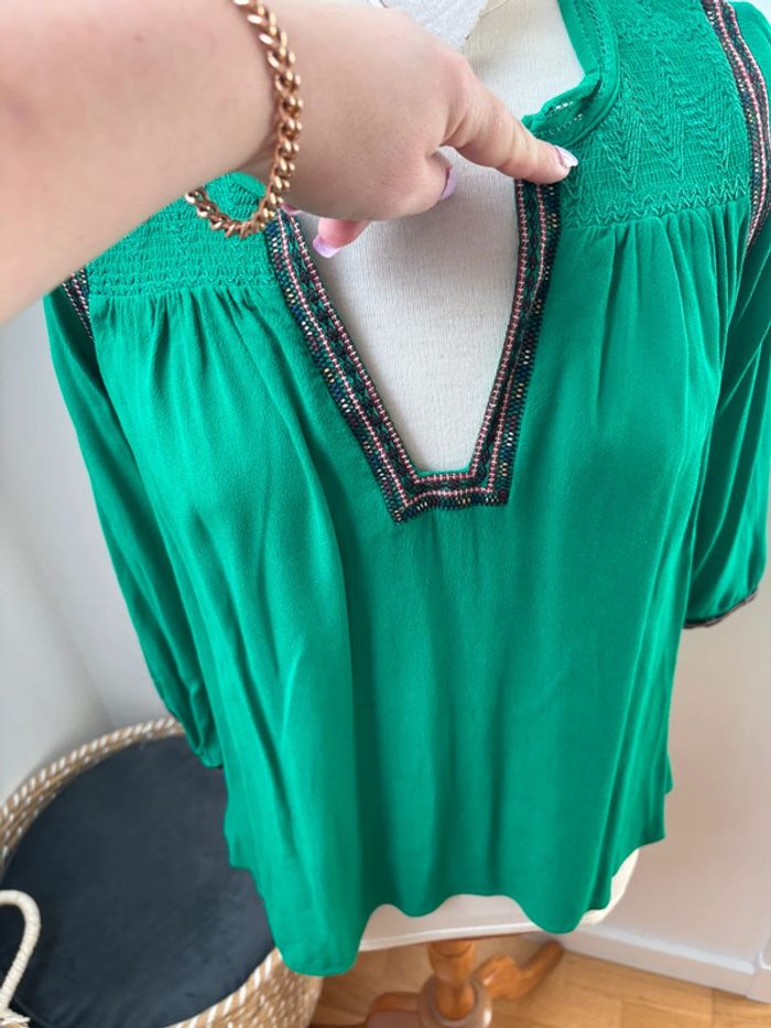 Blouse manches 3/4 vert Brésil  - Ba&sh - S - photo numéro 4