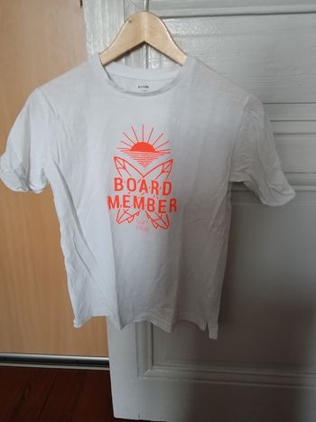 Tee-shirt Kiabi blanc et orange fluo