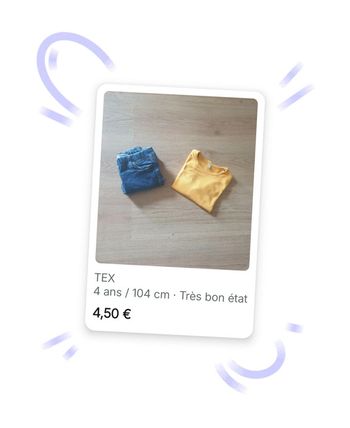 🩷 Ensemble tee-shirt ML jeans 4 ans Tex #emyfleury_4ansfille