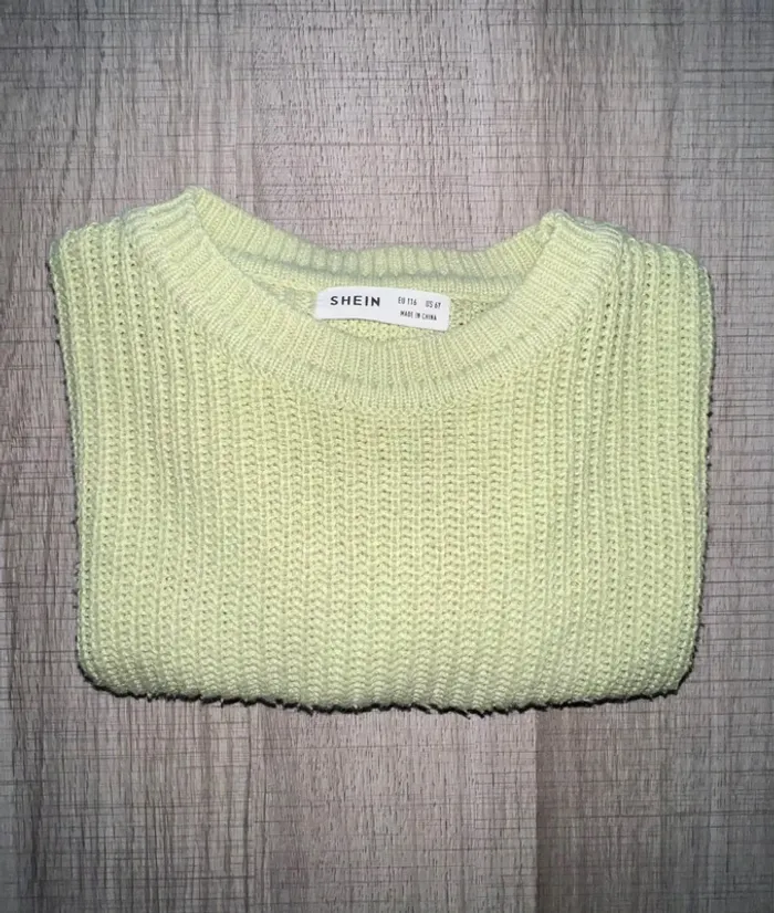 Pull fillette vert menthe - photo numéro 3
