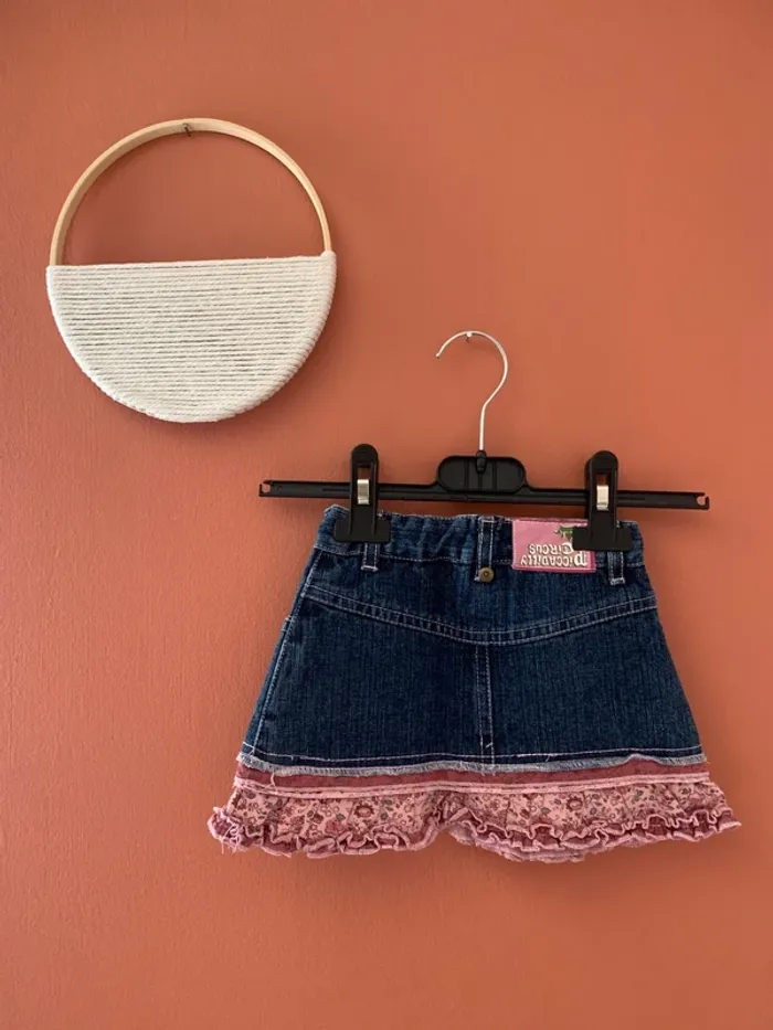 🩷 Mini jupe en jean fille – 6 mois – Tex Babywear - photo numéro 2