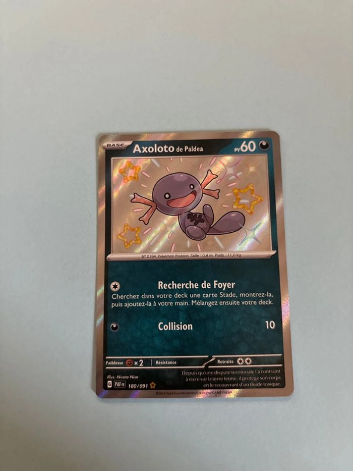 Carte Pokémon axoloto 180/091 destinée à paldea