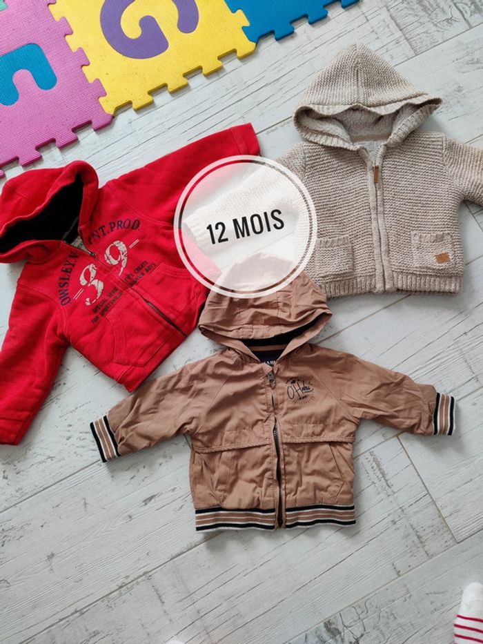 Lot blouson et vestes hiver bébé garçon - Taille 12 mois