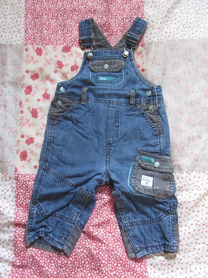 Salopette jean bleu 12 mois