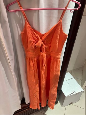 Robe orange en lin