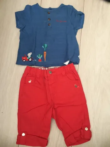 Ensemble pantacourt t-shirt 6 mois sergent major